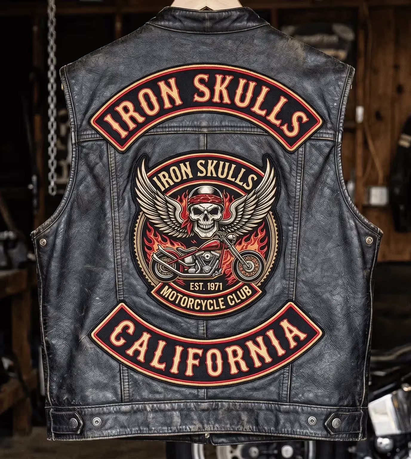 Custom iron on motorcycle patches