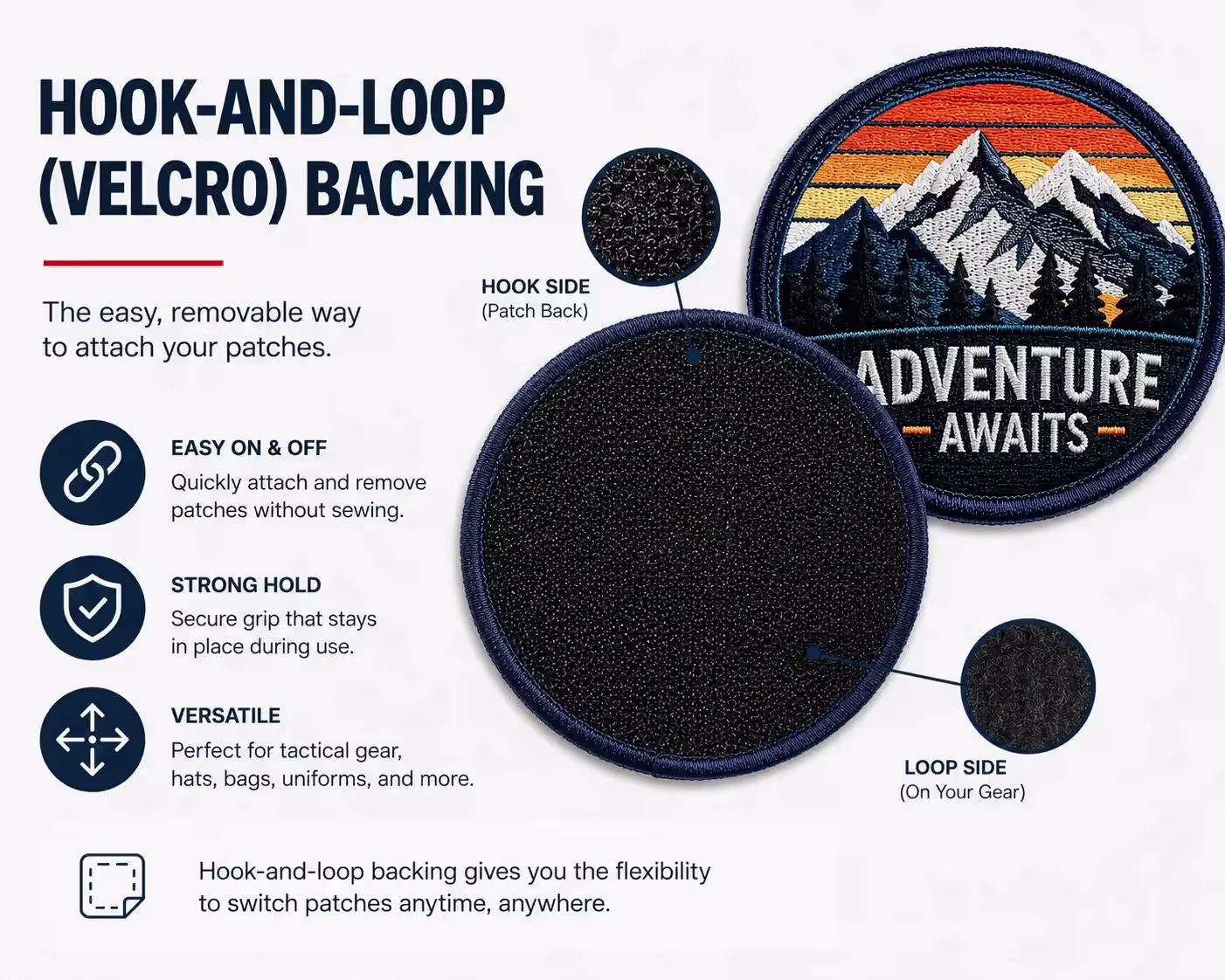 Velcro backing for motorcycle patches